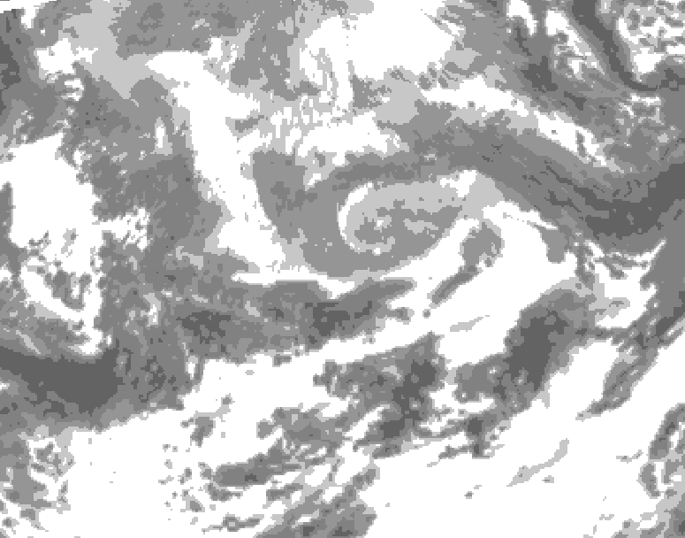 GDPS total cloud 012 hour forecast chart for Canada based on 2026/04/14 1200Z data