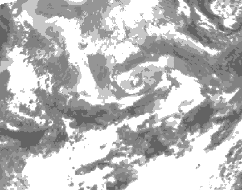 GDPS total cloud 018 hour forecast chart for Canada based on 2026/04/14 1200Z data