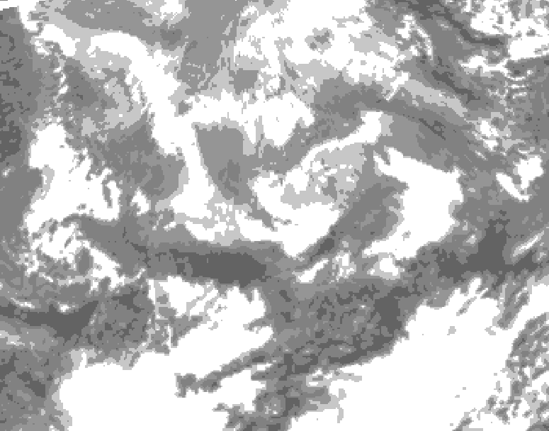 GDPS total cloud 024 hour forecast chart for Canada based on 2026/04/14 1200Z data