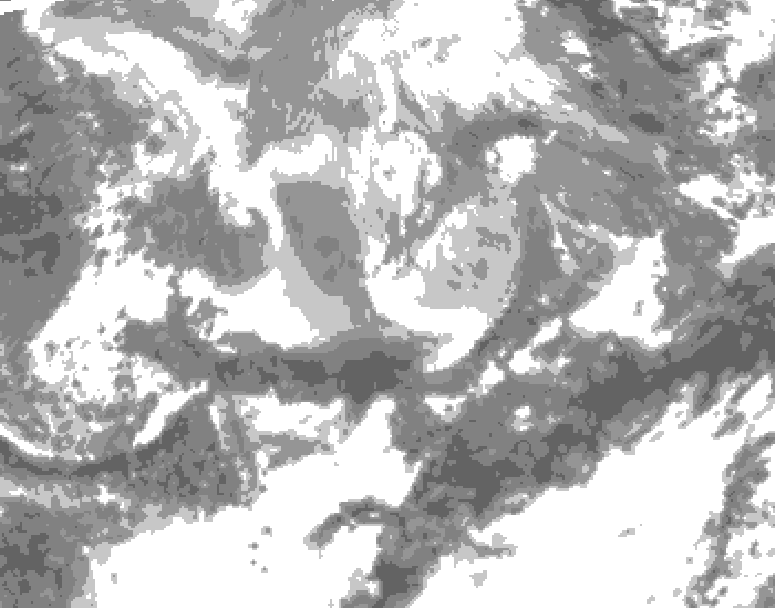 GDPS total cloud 030 hour forecast chart for Canada based on 2026/04/14 1200Z data