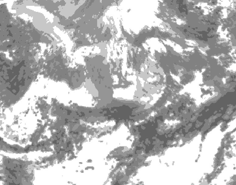 GDPS total cloud 036 hour forecast chart for Canada based on 2026/04/14 1200Z data