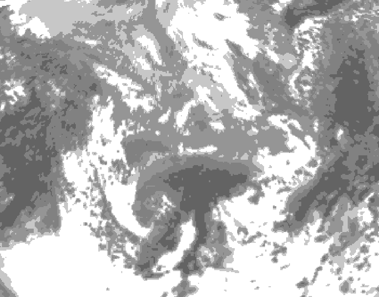 GDPS total cloud 084 hour forecast chart for Canada based on 2026/04/14 1200Z data