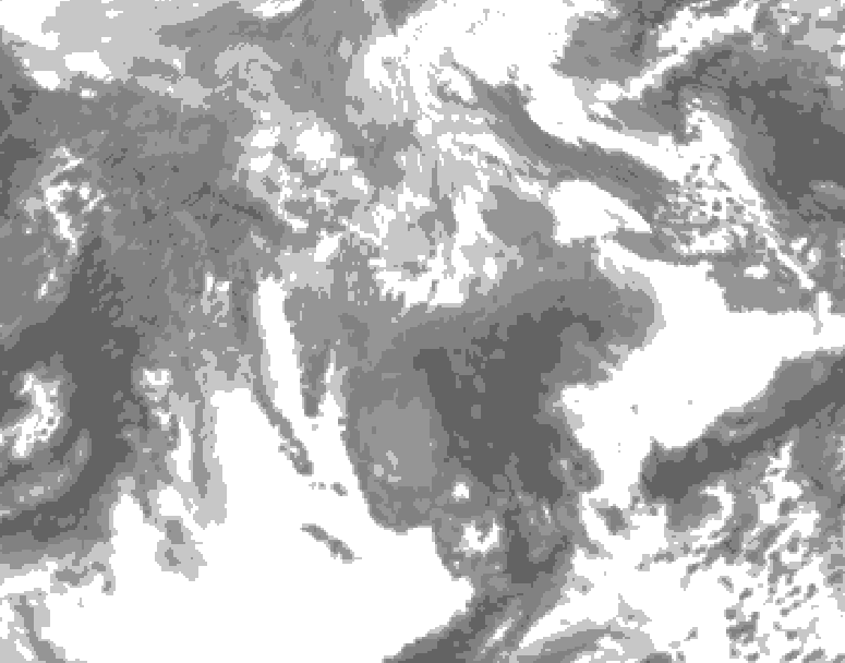 GDPS total cloud 102 hour forecast chart for Canada based on 2026/04/14 1200Z data