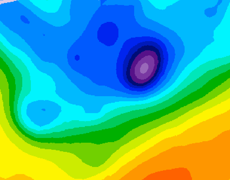GDPS 500 millibar geopotential height 018 hour forecast chart for Canada based on 2026/04/15 0000Z data