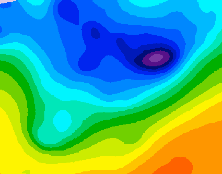 GDPS 500 millibar geopotential height 042 hour forecast chart for Canada based on 2026/04/15 0000Z data