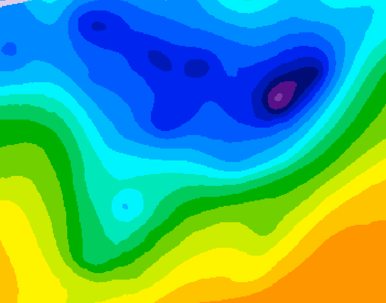 GDPS 500 millibar geopotential height 054 hour forecast chart for Canada based on 2026/04/15 0000Z data