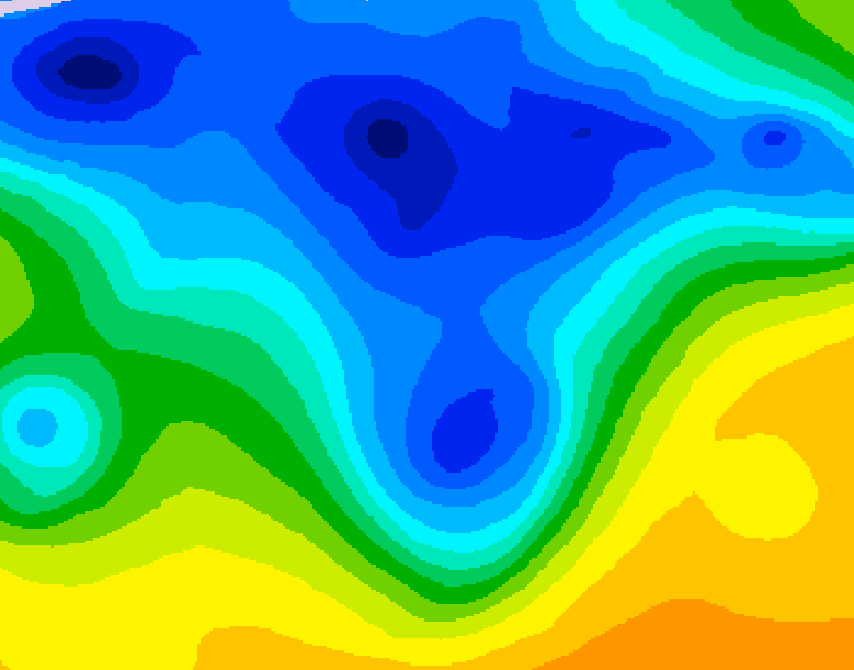 GDPS 500 millibar geopotential height 102 hour forecast chart for Canada based on 2026/04/15 0000Z data