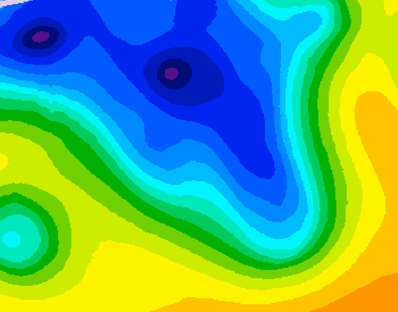 GDPS 500 millibar geopotential height 132 hour forecast chart for Canada based on 2026/04/15 0000Z data