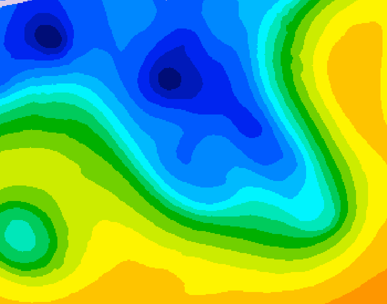 GDPS 500 millibar geopotential height 150 hour forecast chart for Canada based on 2026/04/15 0000Z data