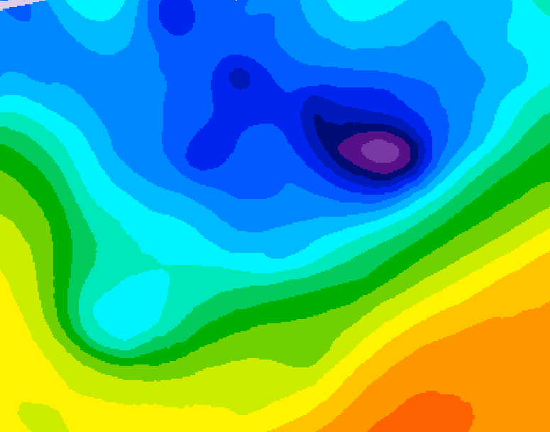 GDPS 500 millibar geopotential height 024 hour forecast chart for Canada based on 2026/04/15 1200Z data