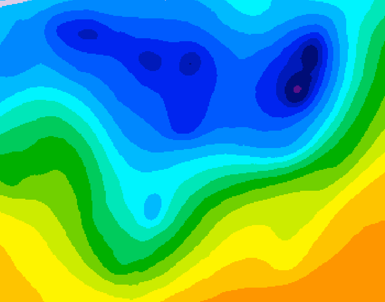 GDPS 500 millibar geopotential height 054 hour forecast chart for Canada based on 2026/04/15 1200Z data
