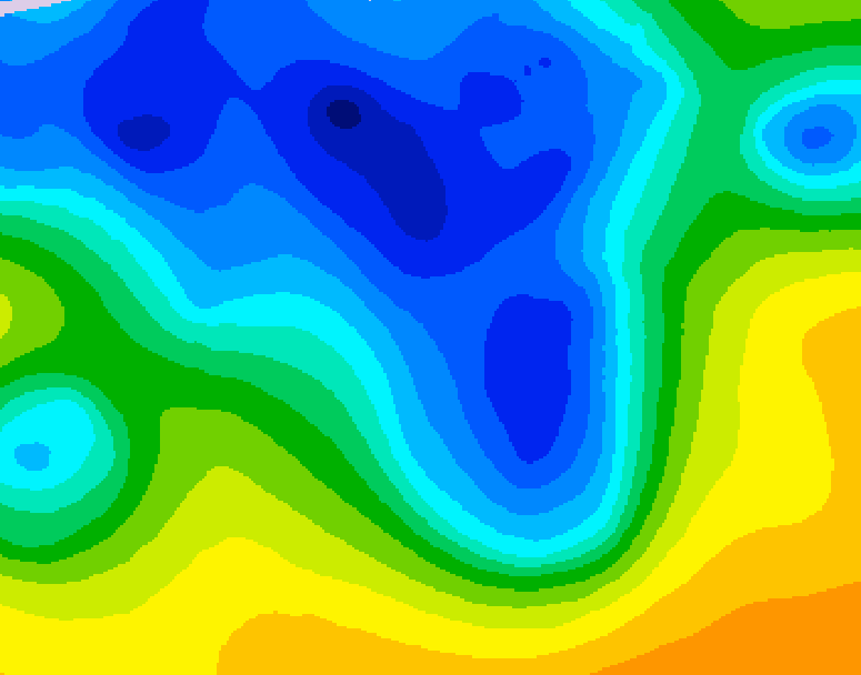 GDPS 500 millibar geopotential height 102 hour forecast chart for Canada based on 2026/04/15 1200Z data