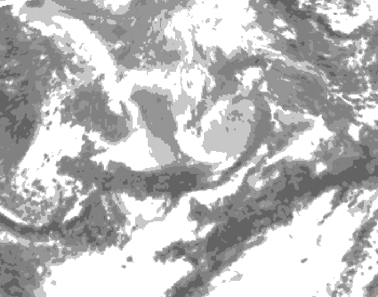 GDPS total cloud 018 hour forecast chart for Canada based on 2026/04/15 0000Z data
