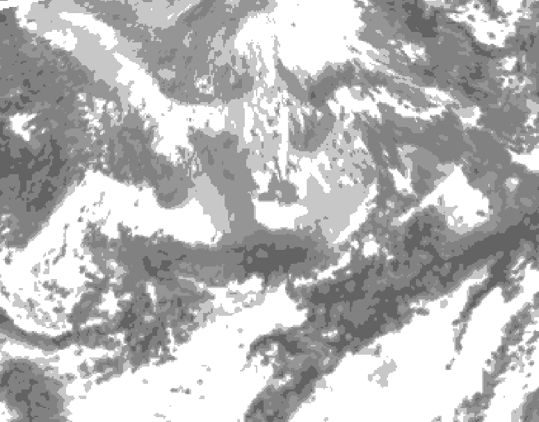 GDPS total cloud 024 hour forecast chart for Canada based on 2026/04/15 0000Z data
