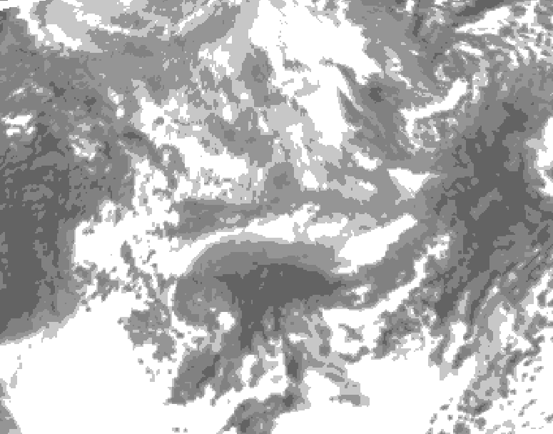GDPS total cloud 066 hour forecast chart for Canada based on 2026/04/15 0000Z data