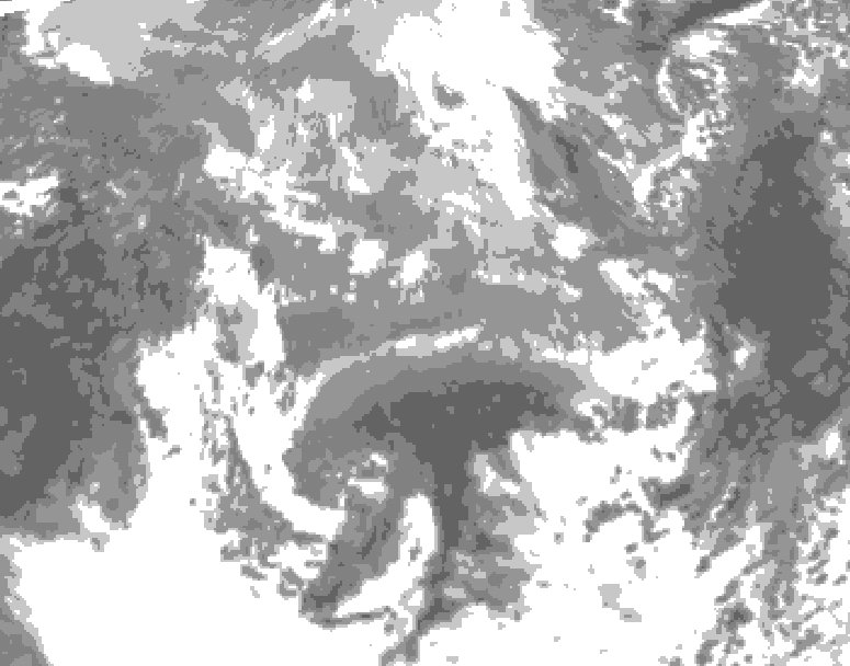 GDPS total cloud 072 hour forecast chart for Canada based on 2026/04/15 0000Z data