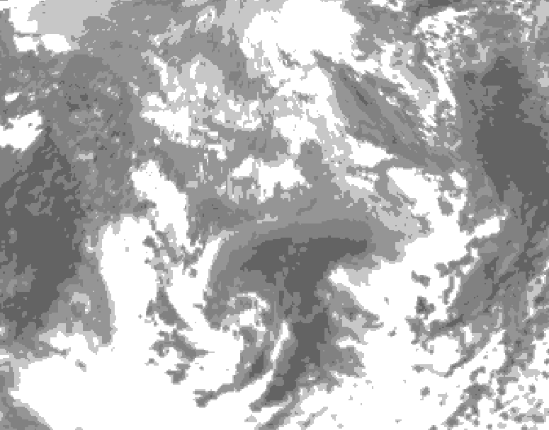 GDPS total cloud 078 hour forecast chart for Canada based on 2026/04/15 0000Z data