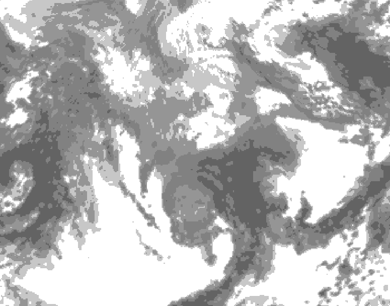 GDPS total cloud 090 hour forecast chart for Canada based on 2026/04/15 0000Z data