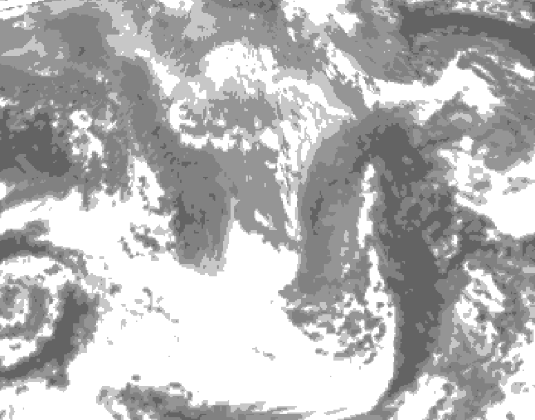 GDPS total cloud 120 hour forecast chart for Canada based on 2026/04/15 0000Z data