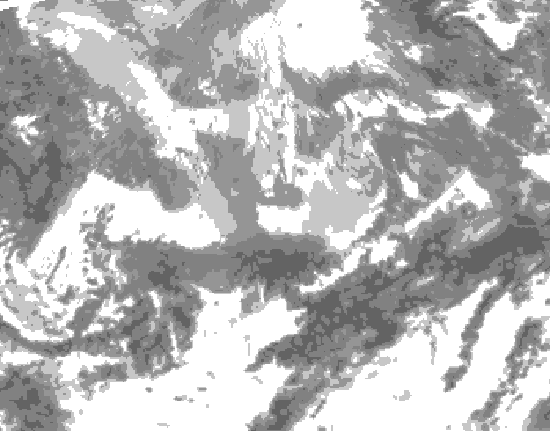 GDPS total cloud 012 hour forecast chart for Canada based on 2026/04/15 1200Z data