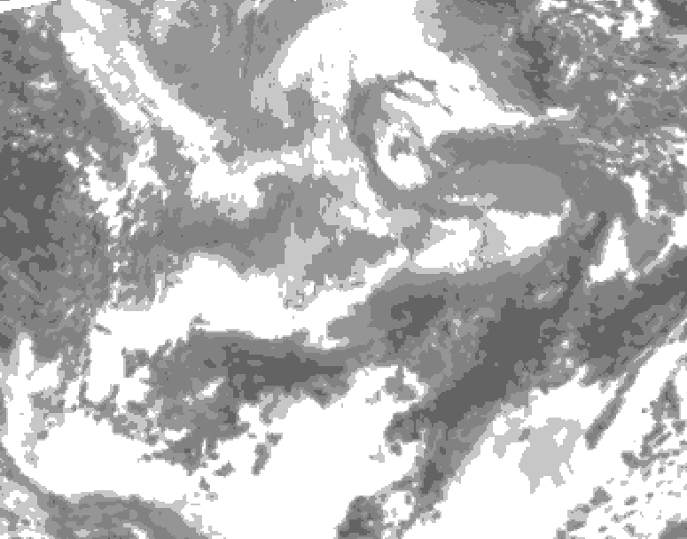 GDPS total cloud 030 hour forecast chart for Canada based on 2026/04/15 1200Z data