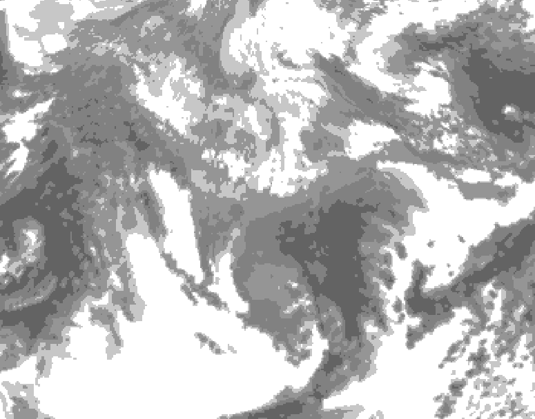 GDPS total cloud 078 hour forecast chart for Canada based on 2026/04/15 1200Z data