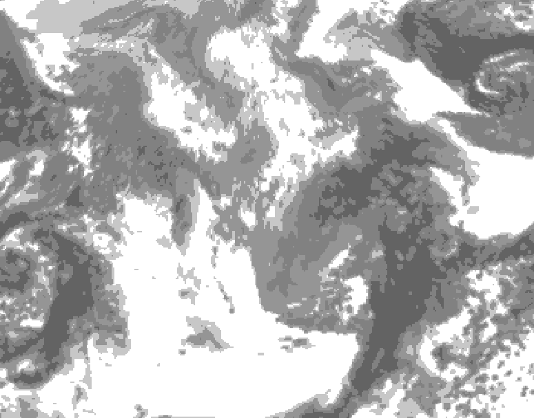 GDPS total cloud 096 hour forecast chart for Canada based on 2026/04/15 1200Z data
