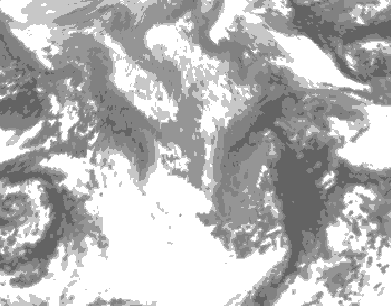 GDPS total cloud 102 hour forecast chart for Canada based on 2026/04/15 1200Z data