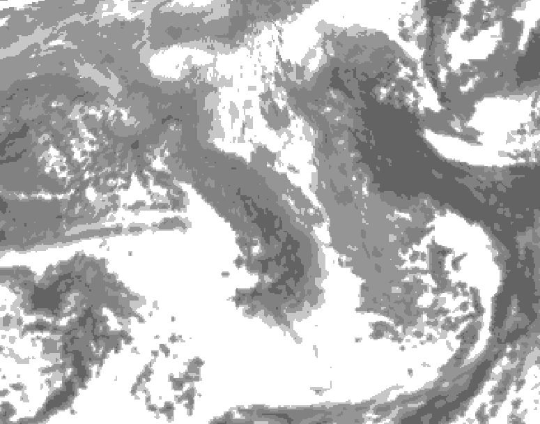 GDPS total cloud 132 hour forecast chart for Canada based on 2026/04/15 1200Z data