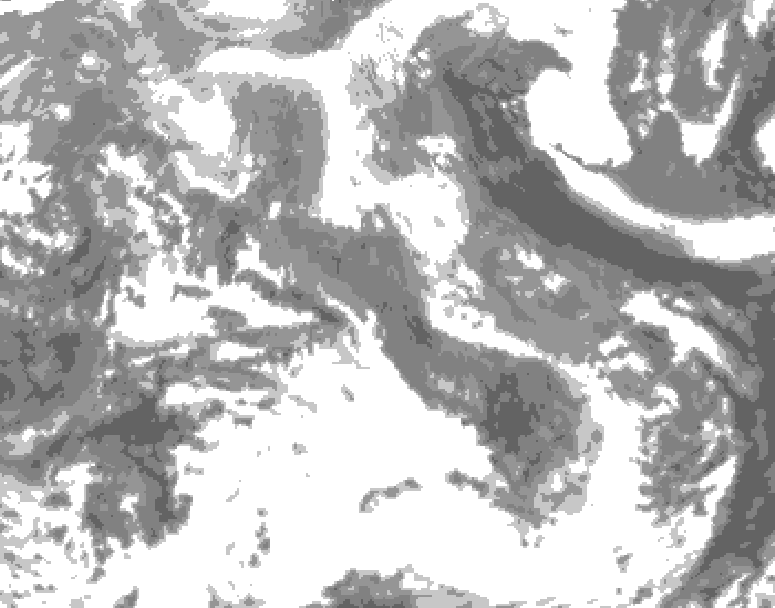 GDPS total cloud 150 hour forecast chart for Canada based on 2026/04/15 1200Z data