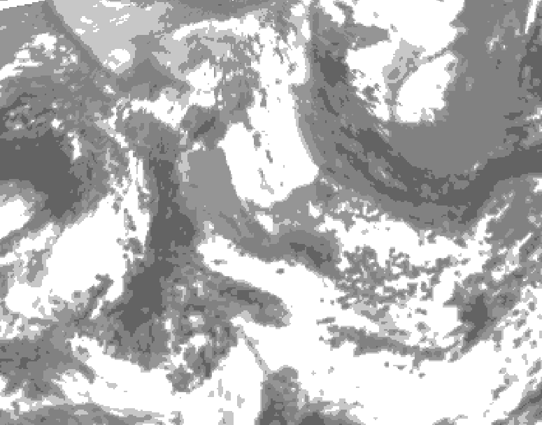GDPS total cloud 180 hour forecast chart for Canada based on 2026/04/15 1200Z data