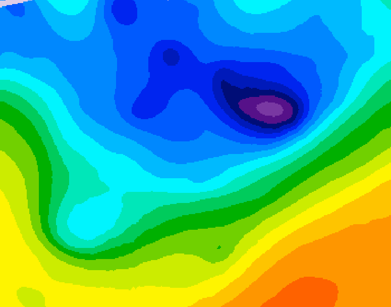 GDPS 500 millibar geopotential height 012 hour forecast chart for Canada based on 2026/04/16 0000Z data