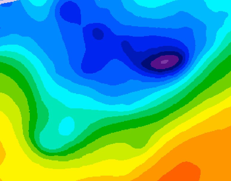 GDPS 500 millibar geopotential height 018 hour forecast chart for Canada based on 2026/04/16 0000Z data
