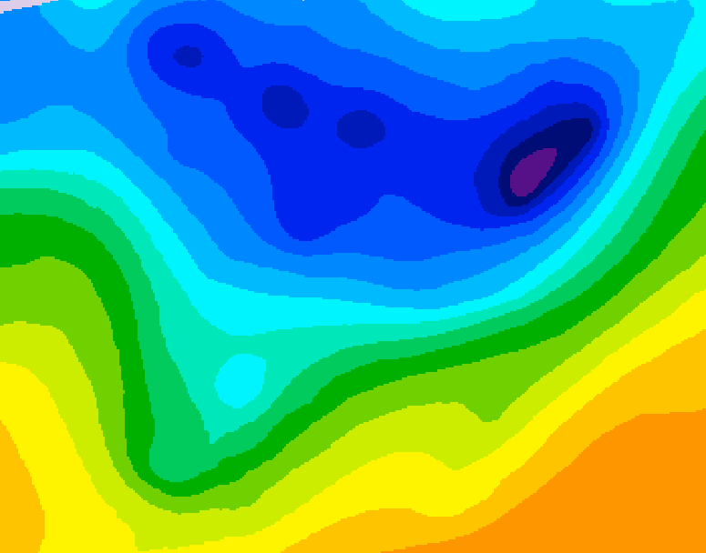 GDPS 500 millibar geopotential height 030 hour forecast chart for Canada based on 2026/04/16 0000Z data