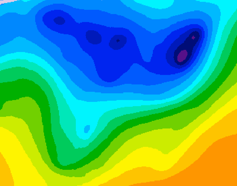GDPS 500 millibar geopotential height 036 hour forecast chart for Canada based on 2026/04/16 0000Z data