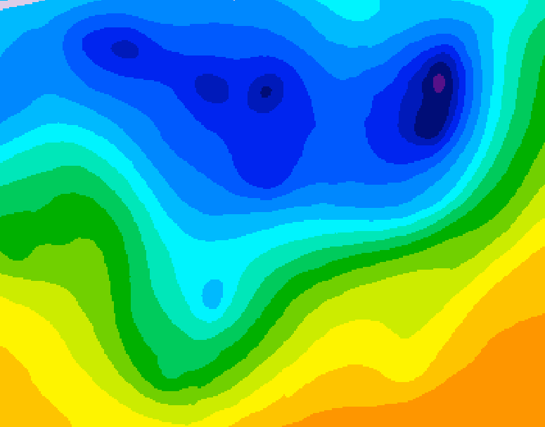 GDPS 500 millibar geopotential height 042 hour forecast chart for Canada based on 2026/04/16 0000Z data
