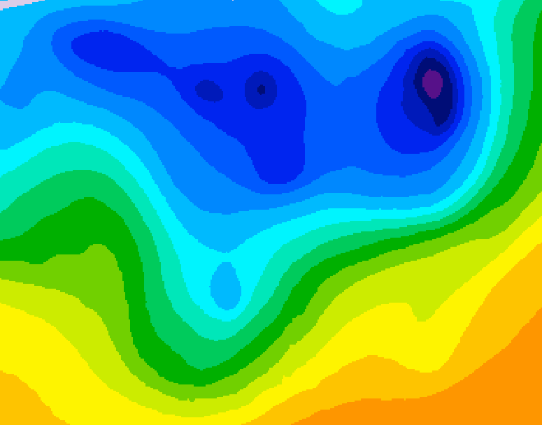 GDPS 500 millibar geopotential height 048 hour forecast chart for Canada based on 2026/04/16 0000Z data