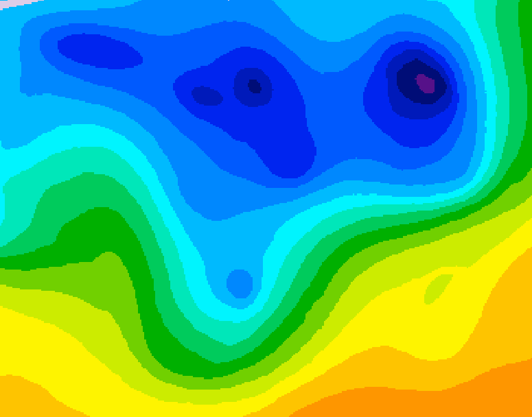 GDPS 500 millibar geopotential height 054 hour forecast chart for Canada based on 2026/04/16 0000Z data
