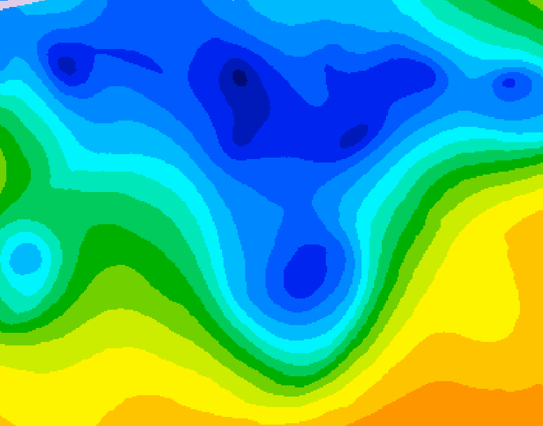 GDPS 500 millibar geopotential height 078 hour forecast chart for Canada based on 2026/04/16 0000Z data