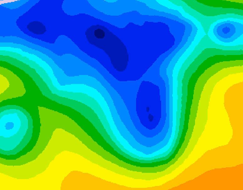 GDPS 500 millibar geopotential height 090 hour forecast chart for Canada based on 2026/04/16 0000Z data