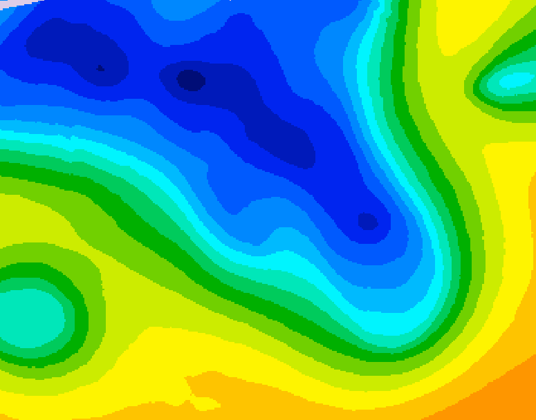 GDPS 500 millibar geopotential height 114 hour forecast chart for Canada based on 2026/04/16 0000Z data