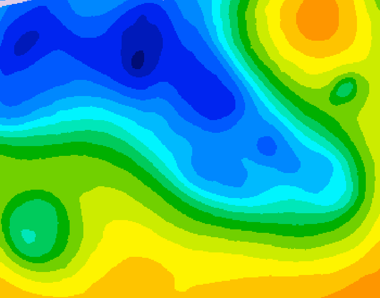 GDPS 500 millibar geopotential height 138 hour forecast chart for Canada based on 2026/04/16 0000Z data