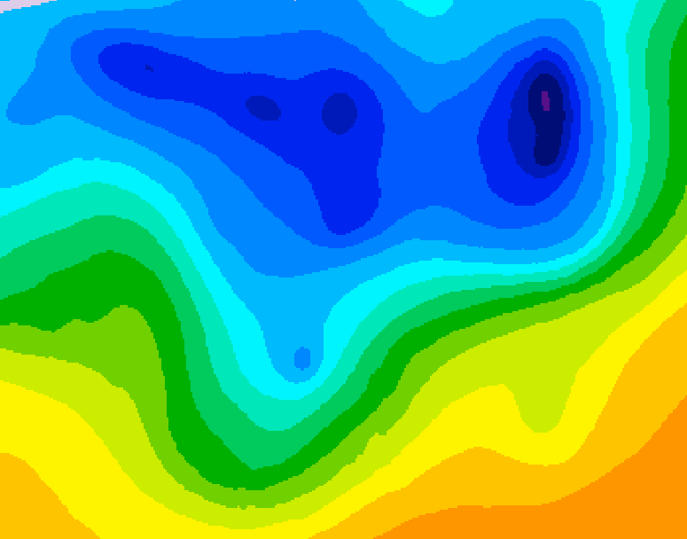 GDPS 500 millibar geopotential height 036 hour forecast chart for Canada based on 2026/04/16 1200Z data
