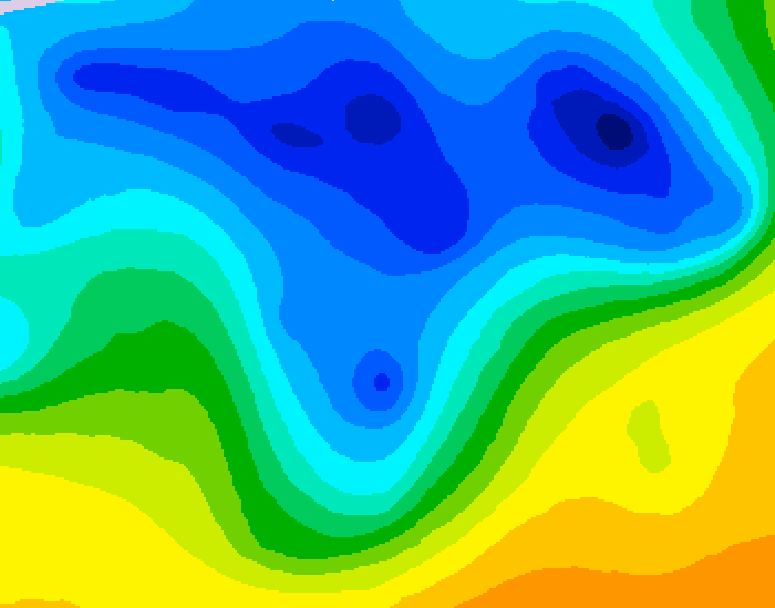 GDPS 500 millibar geopotential height 048 hour forecast chart for Canada based on 2026/04/16 1200Z data