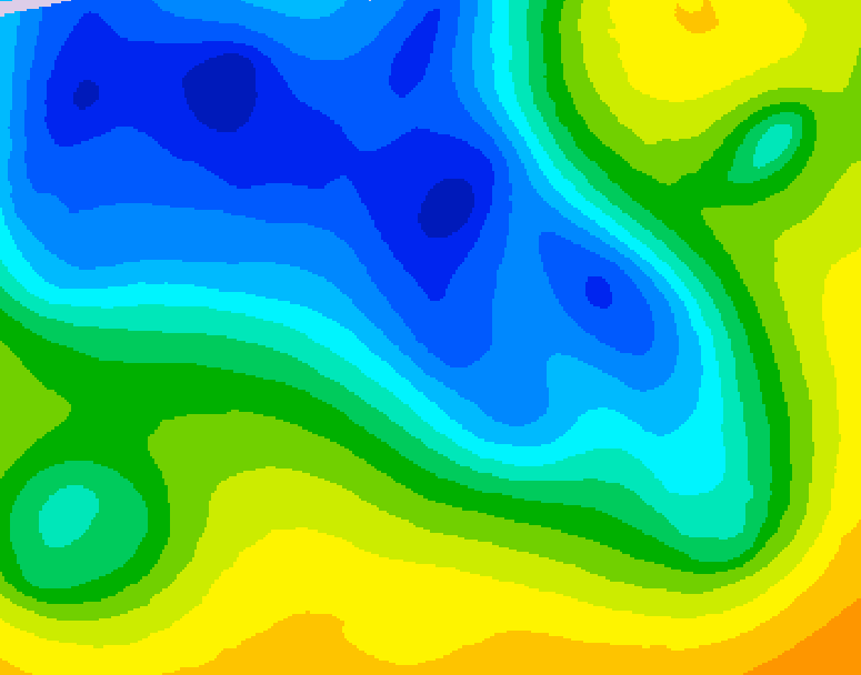 GDPS 500 millibar geopotential height 120 hour forecast chart for Canada based on 2026/04/16 1200Z data