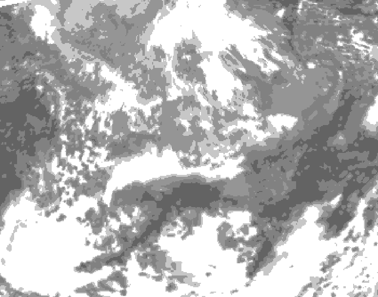 GDPS total cloud 030 hour forecast chart for Canada based on 2026/04/16 0000Z data