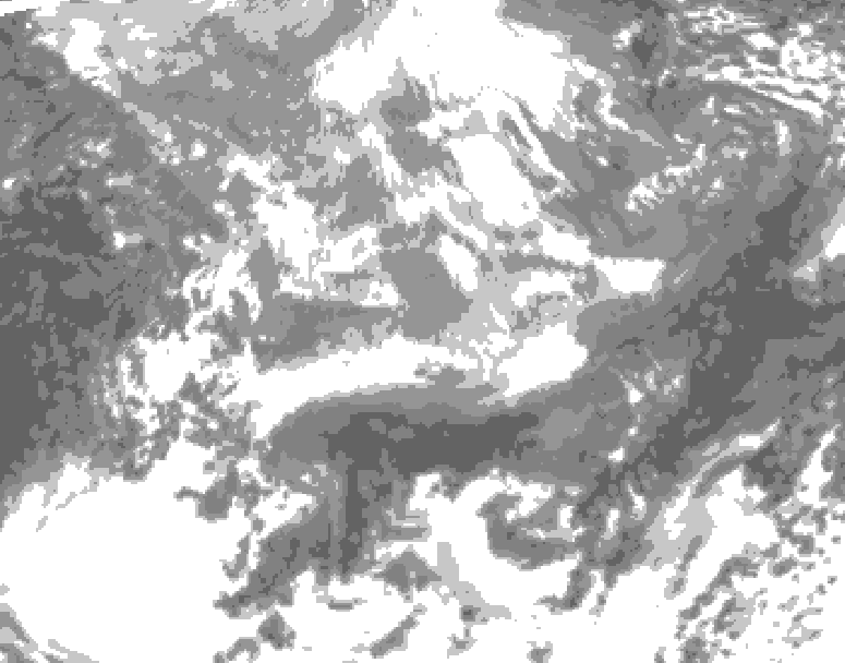 GDPS total cloud 036 hour forecast chart for Canada based on 2026/04/16 0000Z data