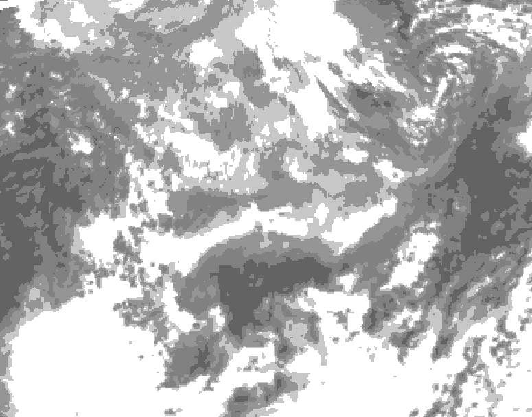 GDPS total cloud 042 hour forecast chart for Canada based on 2026/04/16 0000Z data