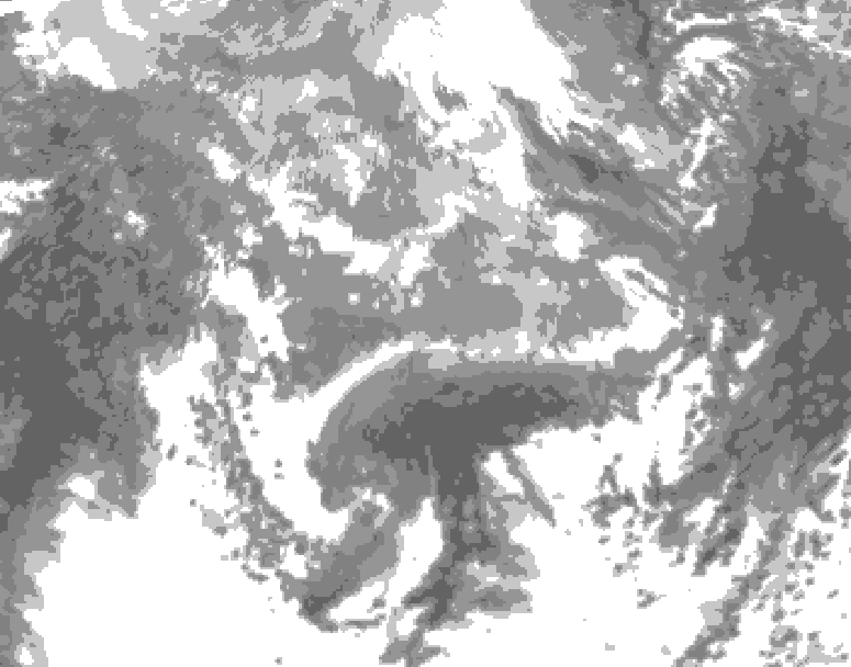 GDPS total cloud 048 hour forecast chart for Canada based on 2026/04/16 0000Z data