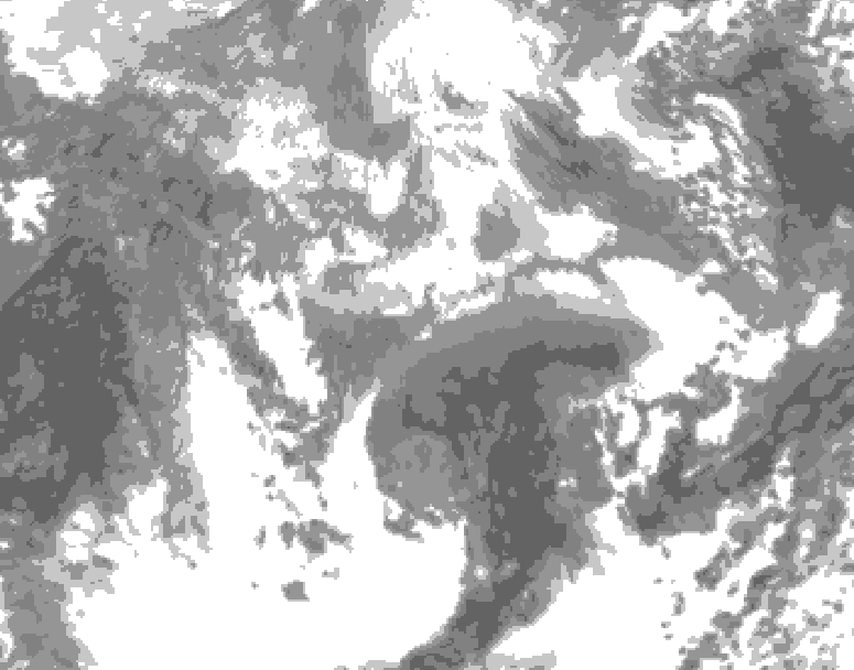 GDPS total cloud 060 hour forecast chart for Canada based on 2026/04/16 0000Z data